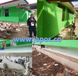Rehab Gedung Sekolah SMPN 1 Ketapang Diduga Tak sesuai Spek