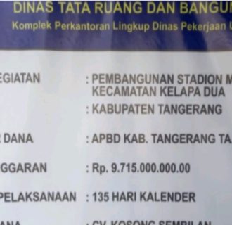 Dugaan Kongkalikong dalam Proses Tender Stadion Mini Kelapa Dua Tangerang