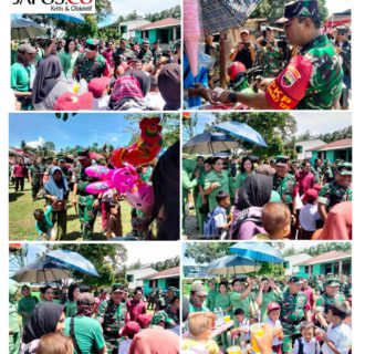 Dewasa Hingga Anak Anak Turut Rasakan Kegembiraan Pada Penutupan TMMD Ke 122, Danrem 022/PT Berbagi Tali Kasih