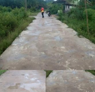Sebutan Pantas! Proyek Peningkatan Kerusakan Jalan Rabat Beton Sungai Beliung Nanga Tayap Tak Jelas Mutu dan Kwalitasnya
