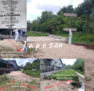 Diduga Tak Wajar, Proyek Barau Timbun Milik PerkimLH, Gunakan Biaya Ratusan Juta Lebih di Kerjakan Asal-asalan oleh CV. Putra Pendaun