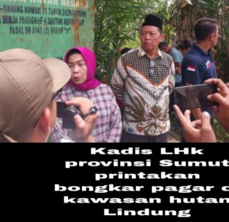 Kepala DLHK Provinsi Sumut Turun Langsung ke Tempat Pemagaran Kawasan Hutan Lindung