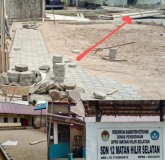 Diduga Siluman, Proyek Penimbunan dan Pemasangan Paping Blok, di SDN 12 MHS Milik Disdik Ketapang Tak Transfaran