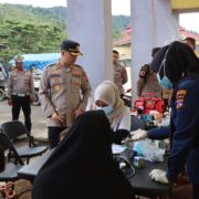 Polres Solok Selatan Warnai HUT Bhayangkara ke-79, Dengan Pemeriksaan Kesehatan Gratis di Pasar Padang Aro